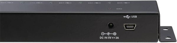 Produktbild: Renkforce RF-4791678 USB-Hub 7 Port USB-A USB 2.0 480 MBit/s Metallgeh&auml;use, zur Wandmontage Schwarz RF-4791678