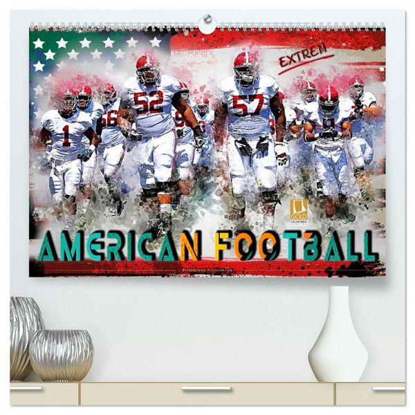 Produktbild: American Football extrem (hochwertiger Premium Wandkalender 2026 DIN A2 quer), Kunstdruck in Hochglanz