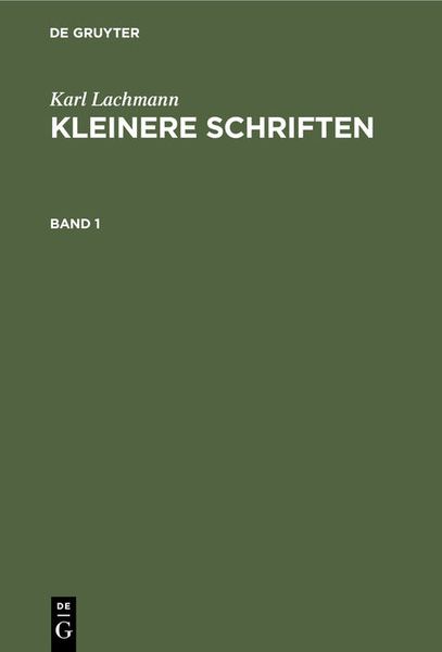Produktbild: Kleinere Schriften. Band 1