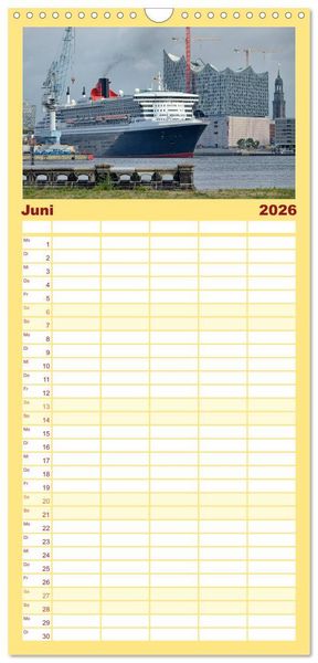 Produktbild: Familienplaner 2026 - Hamburg Stadt an der Alster und Elbe mit 5 Spalten (Wandkalender, 21 x 45 cm) CALVENDO