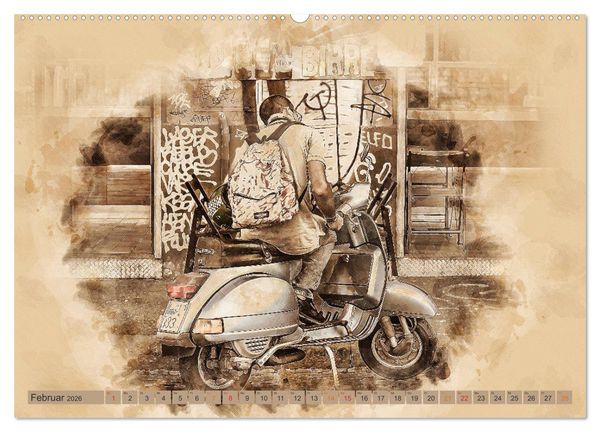 Produktbild: Mototrroller - Vesparade (Wandkalender 2026 DIN A2 quer), CALVENDO Monatskalender