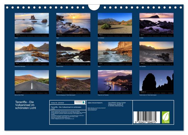 Produktbild: Teneriffa - Die Vulkaninsel im sch&ouml;nsten Licht (Wandkalender 2026 DIN A4 quer), CALVENDO Monatskalender