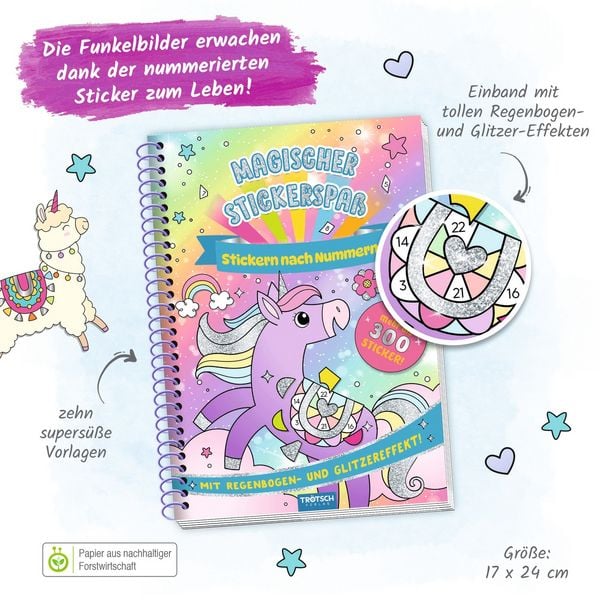 Produktbild: Tr&ouml;tsch Besch&auml;ftigungsbuch Stickerbuch Magischer Stickerspa&szlig;