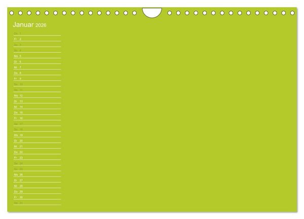 Produktbild: Bastel-Geburtstagskalender gr&uuml;n / Geburtstagskalender (Wandkalender 2026 DIN A4 quer), CALVENDO Monatskalender