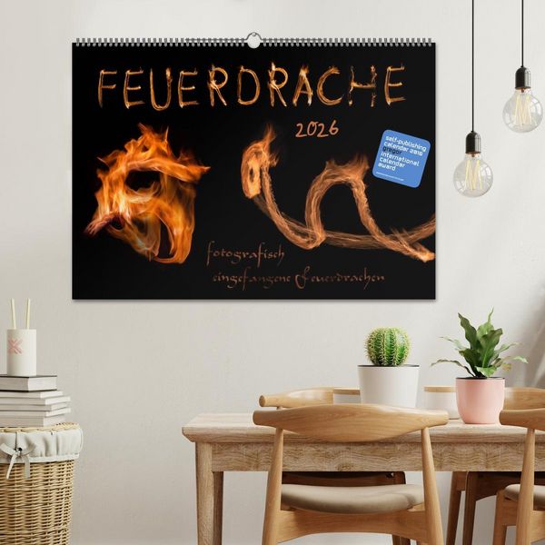 Produktbild: Feuerdrache (Wandkalender 2026 DIN A2 quer), CALVENDO Monatskalender