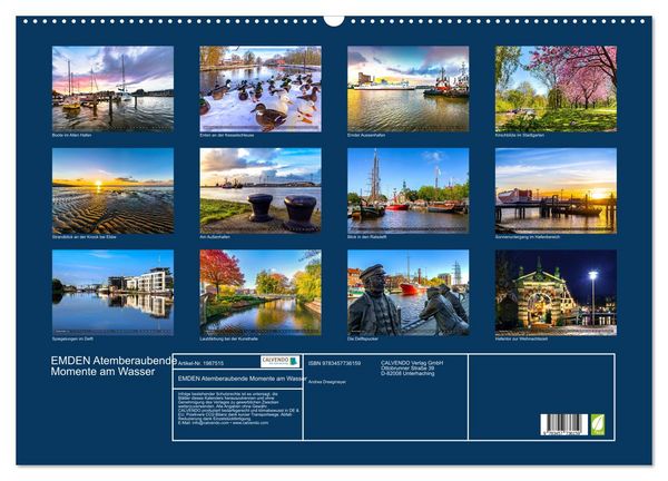 Produktbild: EMDEN Atemberaubende Momente am Wasser (Wandkalender 2026 DIN A2 quer), CALVENDO Monatskalender