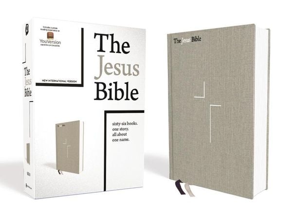 Produktbild: The Jesus Bible, NIV Edition, Cloth Over Board, Gray Linen, Comfort Print