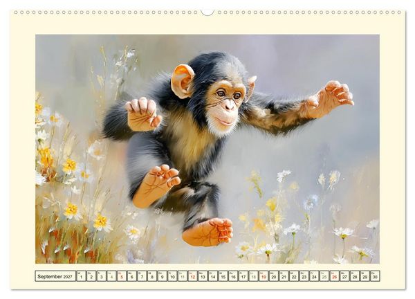 Produktbild: Schimpansen. Freude und Abenteuer im Dschungelreich (Wandkalender 2027 DIN A2 quer), CALVENDO Monatskalender