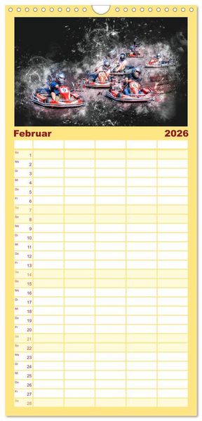 Produktbild: Familienplaner 2026 - GoKart - extrem cool mit 5 Spalten (Wandkalender, 21 x 45 cm) CALVENDO
