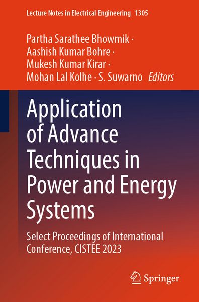 Produktbild: Application of Advance Techniques in Power and Energy Systems
