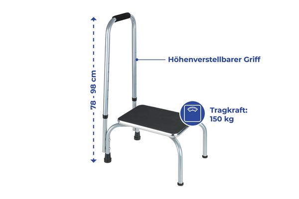 Produktbild: Sicherheits-Tritt Mod. Secura, Sicherheitsschemel mit Haltegriff