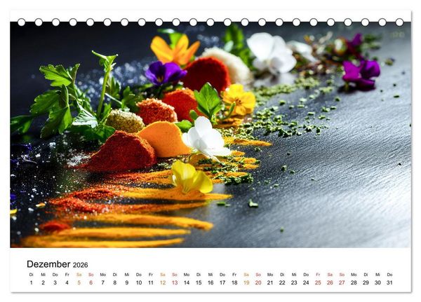 Produktbild: K&uuml;chenkalender Gew&uuml;rzwelt (Tischkalender 2026 DIN A5 quer), CALVENDO Monatskalender