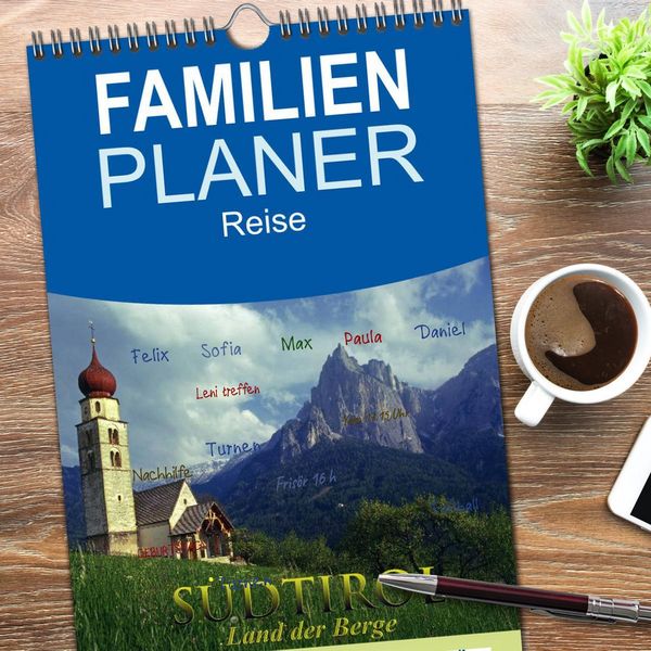 Produktbild: Familienplaner 2026 - S&Uuml;DTIROL - Land der Berge mit 5 Spalten (Wandkalender, 21 x 45 cm) CALVENDO