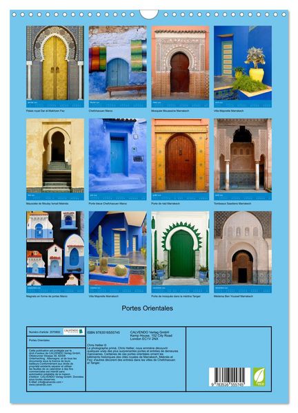 Produktbild: Portes Orientales (Calendrier mural 2026 DIN A3 horizontal), CALVENDO calendrier mensuel