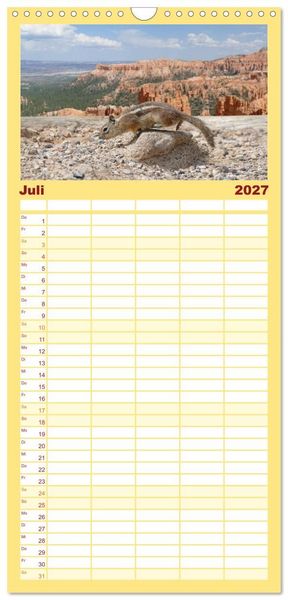 Produktbild: Familienplaner 2027 - Discover the West mit 5 Spalten (Wandkalender, 21 x 45 cm) CALVENDO