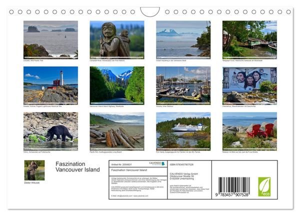 Produktbild: Faszination Vancouver Island (Wandkalender 2026 DIN A4 quer), CALVENDO Monatskalender
