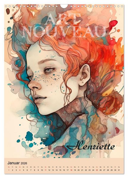Produktbild: Art Nouveau - Galerie der Sch&ouml;nheiten (Wandkalender 2026 DIN A3 hoch), CALVENDO Monatskalender