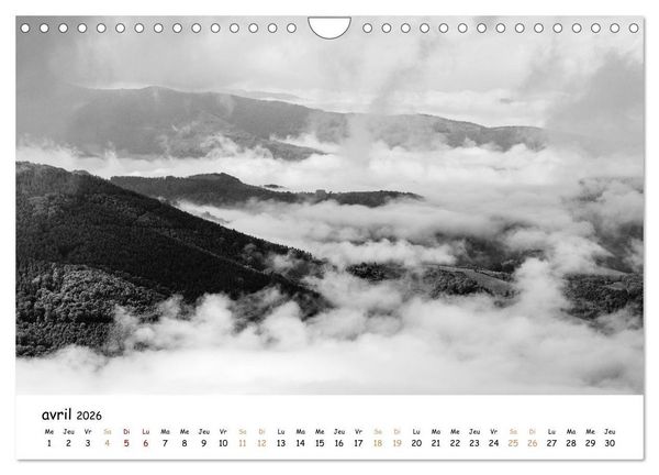 Produktbild: Terres de contraste &ndash; Une ann&eacute;e en monochrome (Calendrier mural 2026 DIN A4 vertical), CALVENDO calendrier mensuel