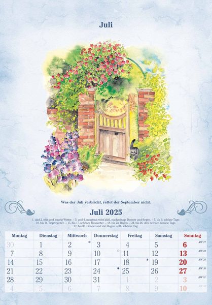 '100-jähriger Kalender 2025 - Bildkalender 23,7x34 cm - mit Wetterprognosen, Bauernregeln und 