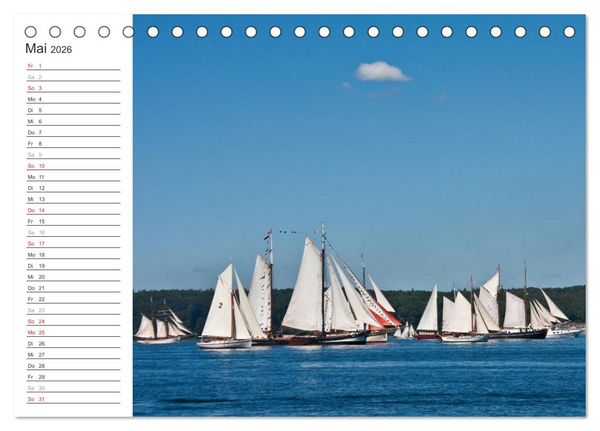 Produktbild: Historische Segelschiffe auf der Ostsee (Tischkalender 2026 DIN A5 quer), CALVENDO Monatskalender