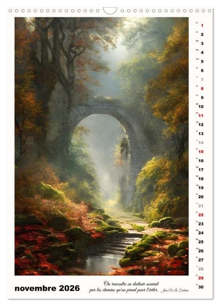 Produktbild: Chemins de fantaisie (Calendrier mural 2026 DIN A3 horizontal), CALVENDO calendrier mensuel