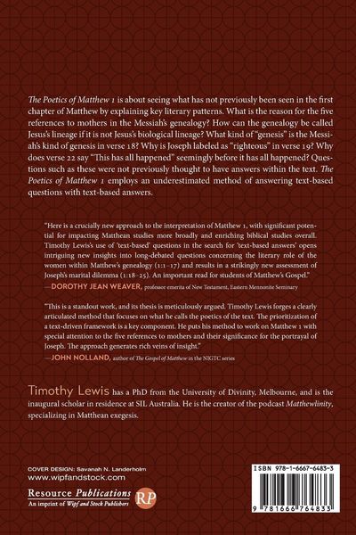 Produktbild: The Poetics of Matthew 1