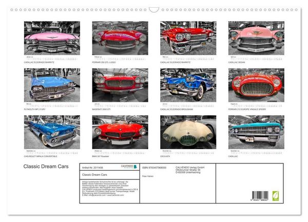 Produktbild: Classic Dream Cars (Wandkalender 2026 DIN A2 quer), CALVENDO Monatskalender