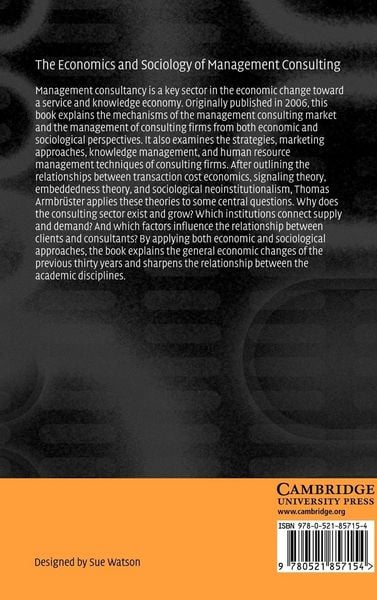 Produktbild: The Economics and Sociology of Management Consulting