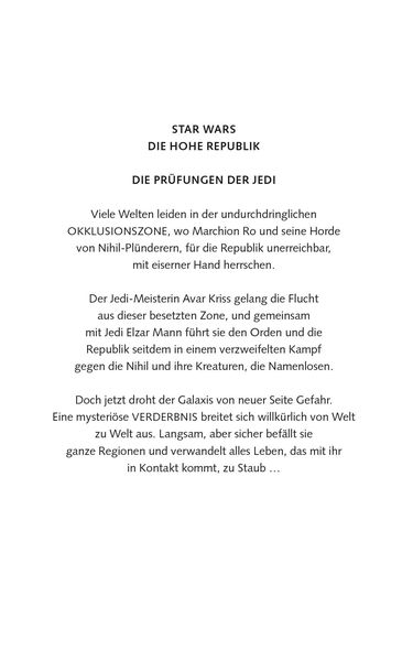 Produktbild: Star Wars Jugendroman: Die Hohe Republik - H&uuml;te dich vor den Namenlosen