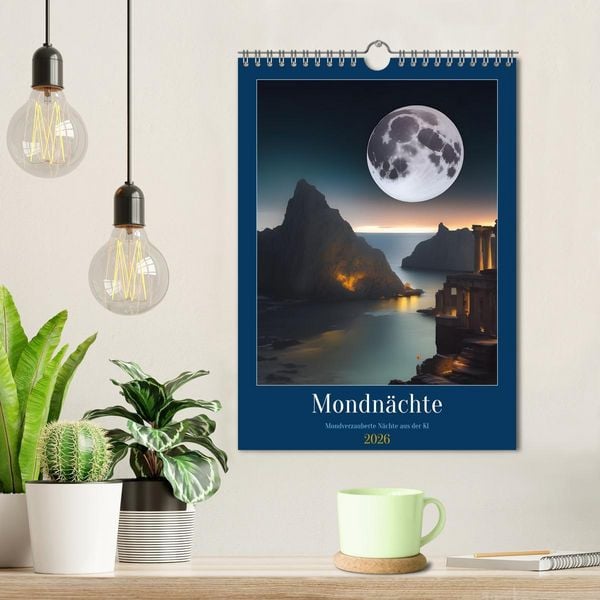 Produktbild: Mondn&auml;chte- Mondverzauberte N&auml;chte aus der KI (Wandkalender 2026 DIN A4 hoch), CALVENDO Monatskalender