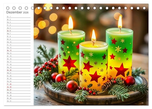 Produktbild: Kerzenpoesie - Romantische Kerzenkunst in stimmungsvollen Szenen (Tischkalender 2026 DIN A5 quer), CALVENDO Monatskalender