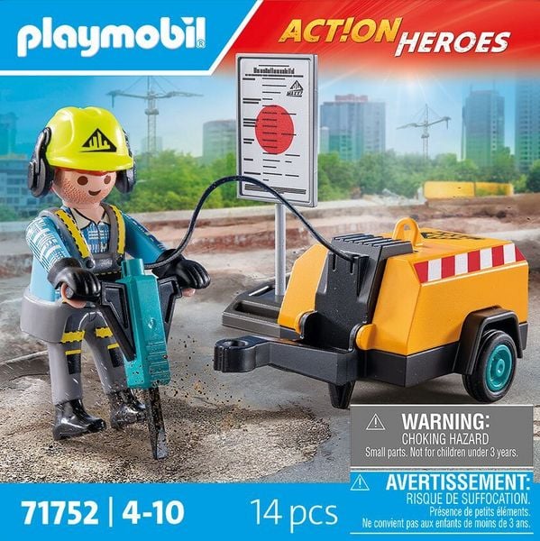 Produktbild: PLAYMOBIL 71752 Bauarbeiter mit Mei&szlig;el
