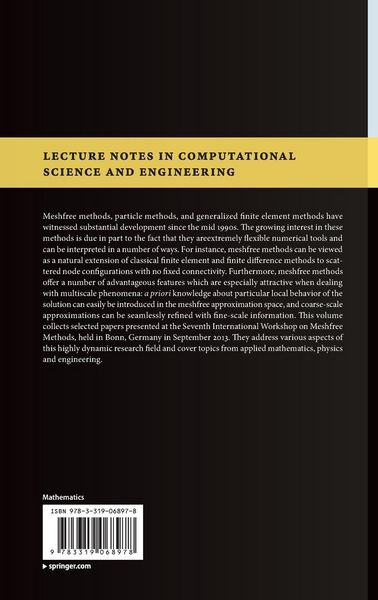 Produktbild: Meshfree Methods for Partial Differential Equations VII