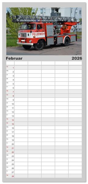Produktbild: Familienplaner 2026 - DDR Feuerwehr Klassiker mit 5 Spalten (Wandkalender, 21 x 45 cm) CALVENDO