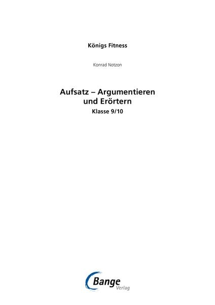 Produktbild: Aufsatz - Argumentieren und Er&ouml;rtern. Deutsch Klasse 9/10.