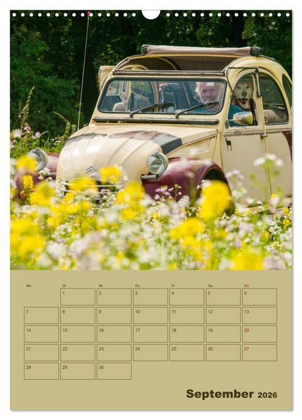 Produktbild: Citro&euml;n 2 CV &ndash; Flower Power (Wandkalender 2026 DIN A3 hoch), CALVENDO Monatskalender