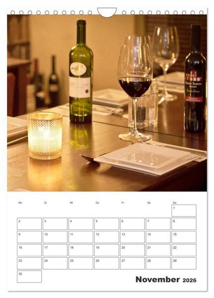 Produktbild: Weinkalender - f&uuml;r Kenner und Genie&szlig;er (Wandkalender 2026 DIN A4 hoch), CALVENDO Monatskalender