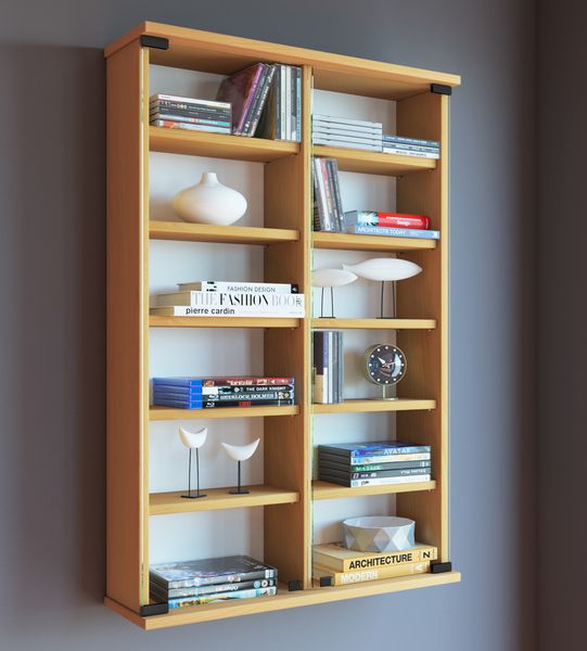 Produktbild: Holz CD DVD Wandregal Schrank Zuntisa Glast&uuml;r