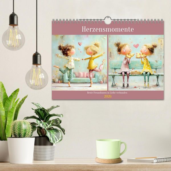 Produktbild: Herzensmomente. Beste Freundinnen in Liebe verbunden (Wandkalender 2026 DIN A4 quer), CALVENDO Monatskalender