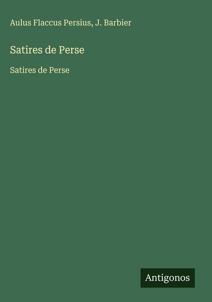 Produktbild: Satires de Perse