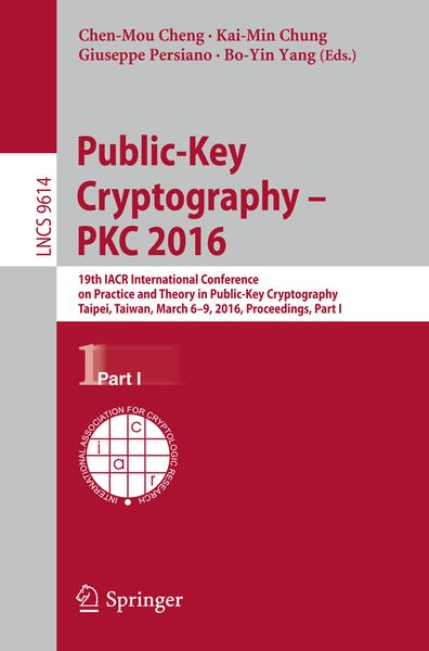 Produktbild: Public-Key Cryptography &ndash; PKC 2016