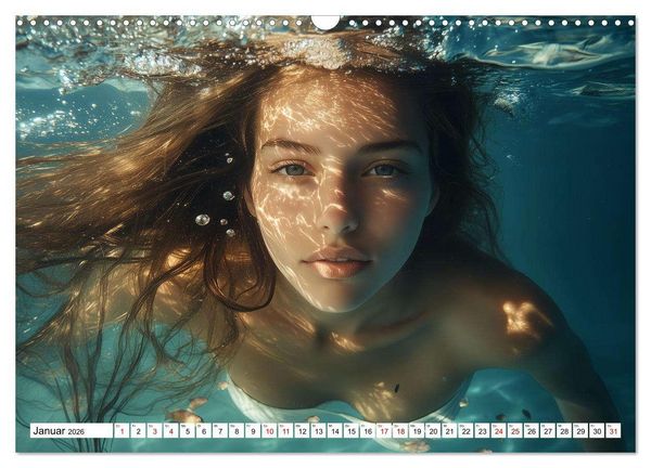 Produktbild: Aqua Desire &ndash; KI-Sch&ouml;nheiten unter Wasser (Wandkalender 2026 DIN A3 quer), CALVENDO Monatskalender