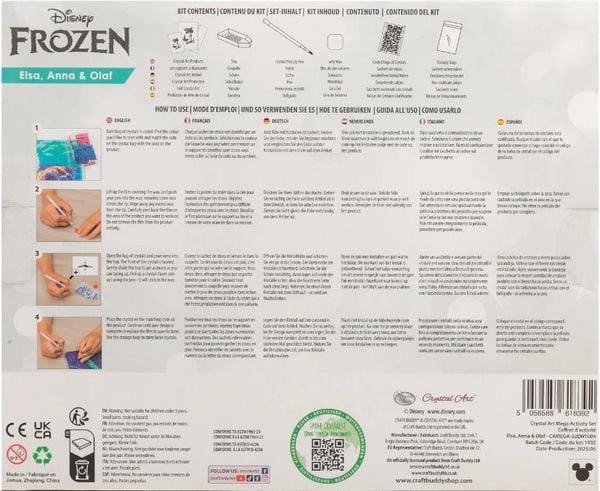Produktbild: Craft Buddy CAMEGA-32DNY004 - Crystal Art Mega Activity Set, Disney, Frozen, Elsa, Anna & Olaf, Diamond Painting