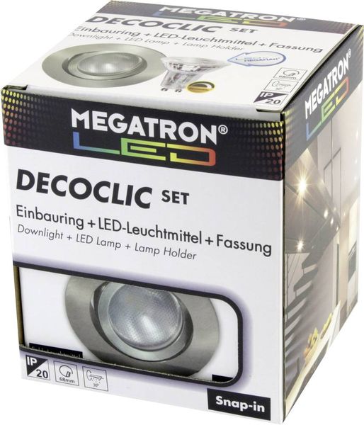 Megatron MT75404 Einbauleuchte LED GU10, GU5.3 6W Eisen (gebürstet)