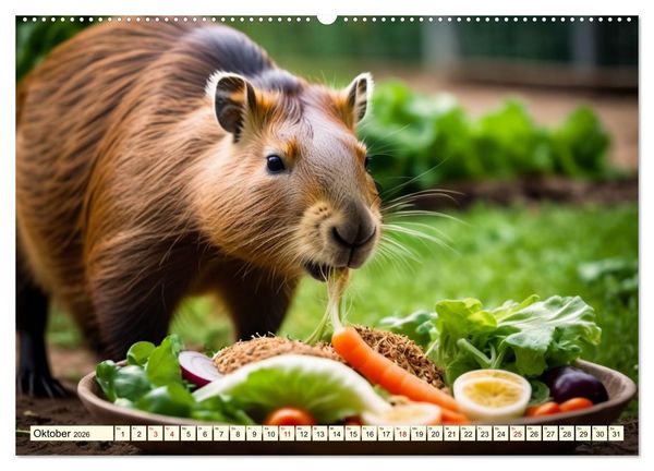 Produktbild: Capybaras - Wasserschweine die Herren der Gr&auml;ser (Wandkalender 2026 DIN A2 quer), CALVENDO Monatskalender