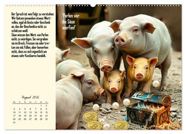 Produktbild: Illustrierte deutsche Redewendungen mit ihrer Bedeutung (Wandkalender 2026 DIN A2 quer), CALVENDO Monatskalender