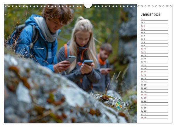 Produktbild: Der Geocaching Found it Kalender (Wandkalender 2026 DIN A3 quer), CALVENDO Monatskalender