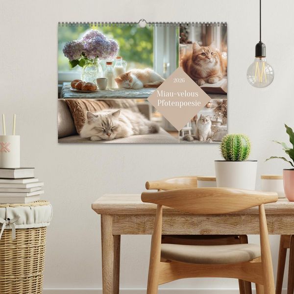 Produktbild: Miau-velous Pfotenpoesie (Wandkalender 2026 DIN A3 quer), CALVENDO Monatskalender