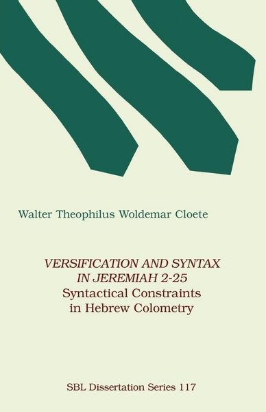 Produktbild: Versification and Syntax in Jeremiah 2-25