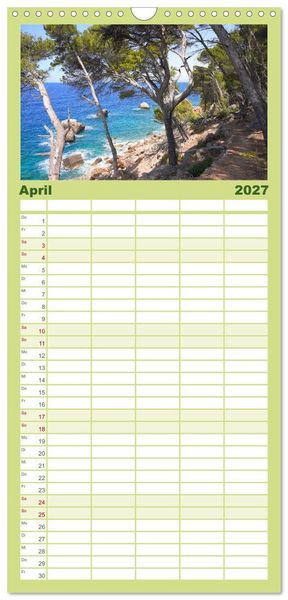Produktbild: Familienplaner 2027 - Cala Deia - Mallorcas Traumbucht mit 5 Spalten (Wandkalender, 21 x 45 cm) CALVENDO